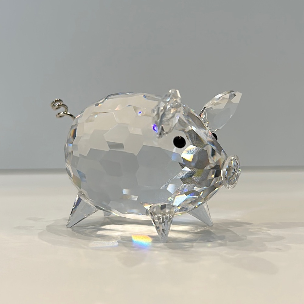 Swarovski Figurine Pig Medium Metal Tail - Picture 1 of 7
